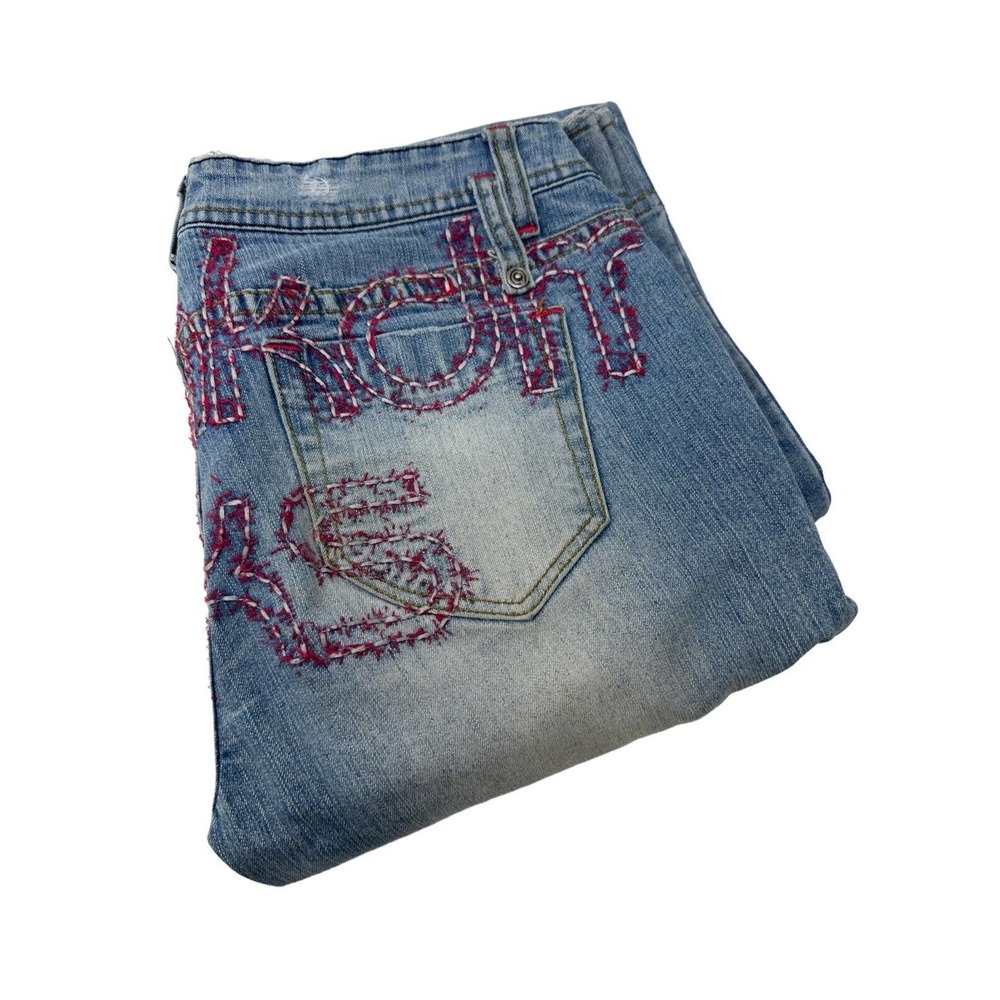 Akademiks‎ Womens Vintage Embroidered Bootcut Jeans 26 - Picture 10 of 12